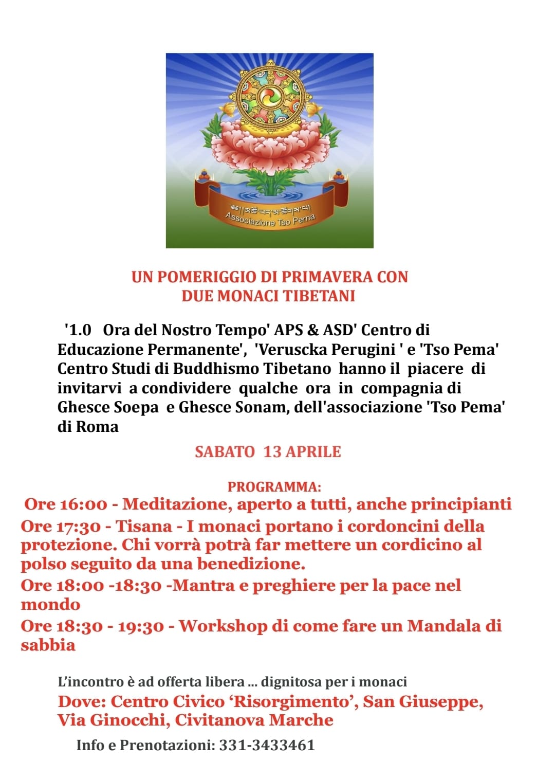 pomeriggio di primavera con due monaci buddhisti